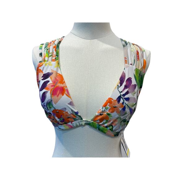SALT COVE JUNIORS MEDIUM BIKINI TOP TROPICAL FLORAL PRINTED STRAPPY BACK NEW! - Picture 6 of 9